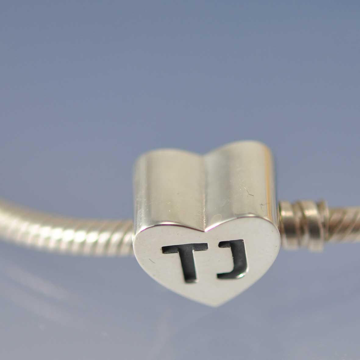 Cremation Ashes Charm Bead - Personalised Heart Bead by Chris Parry Jewellery