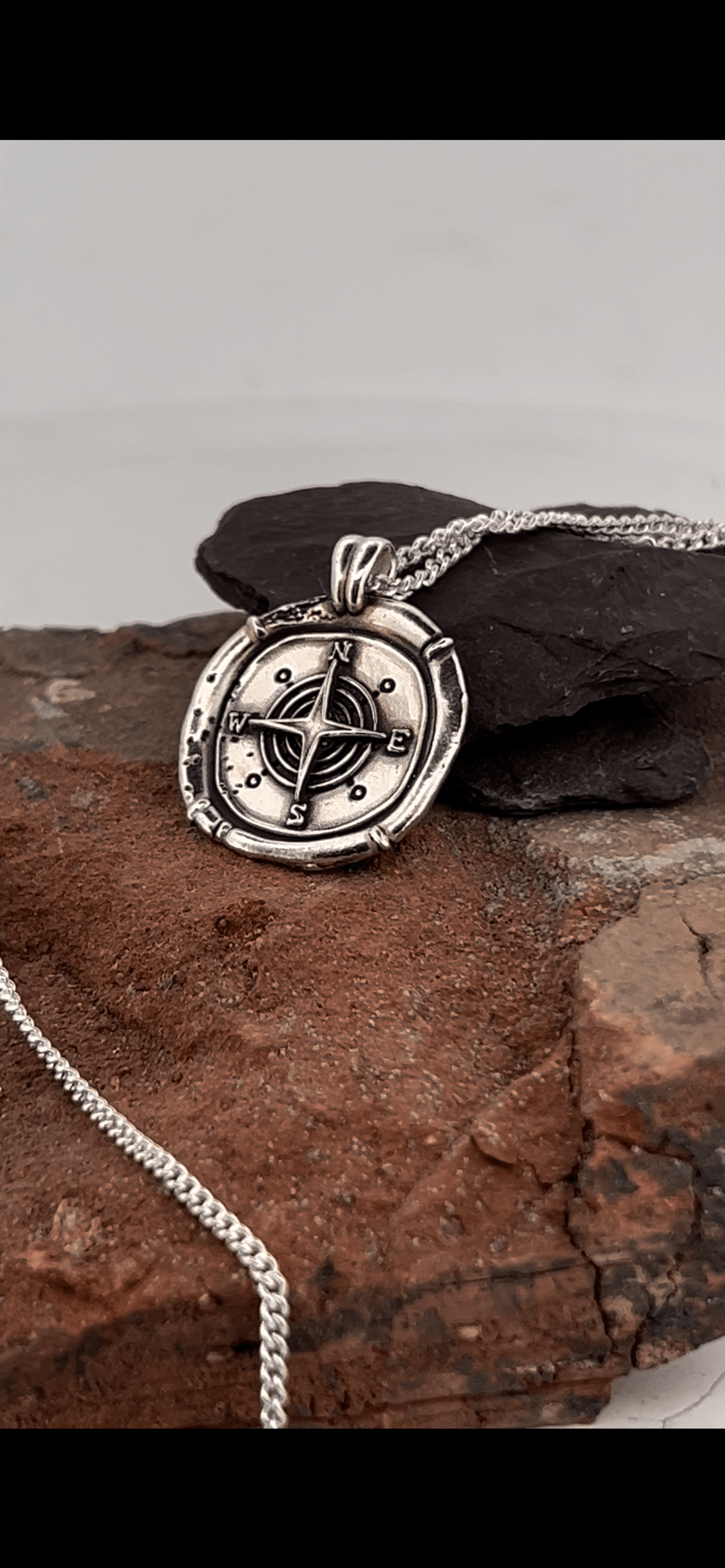 Compass Aged Necklace by Chris Parry Jewellery
