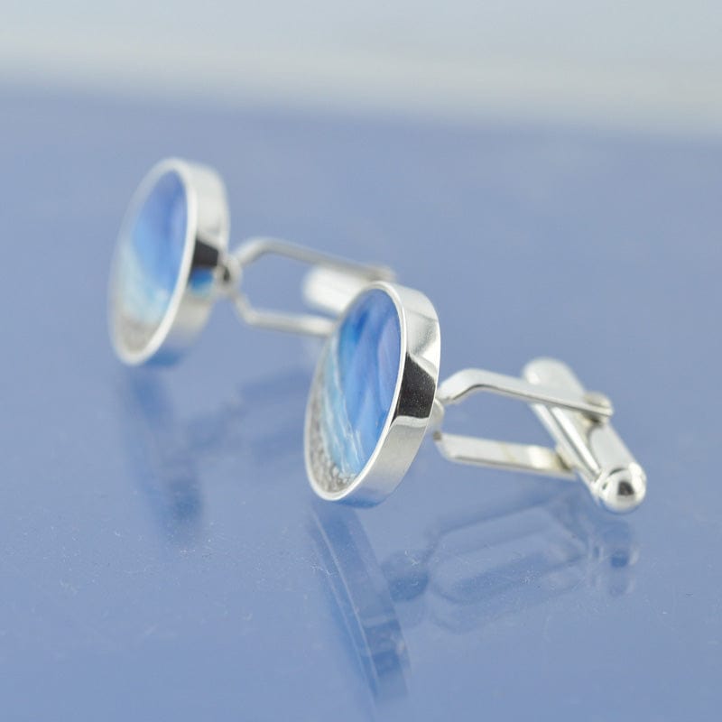 Cremation Ash Cufflinks - Perfect Beach Cufflinks by Chris Parry Jewellery