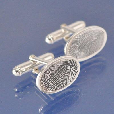 Fingerprint Cufflinks - Oval Cufflinks by Chris Parry Jewellery