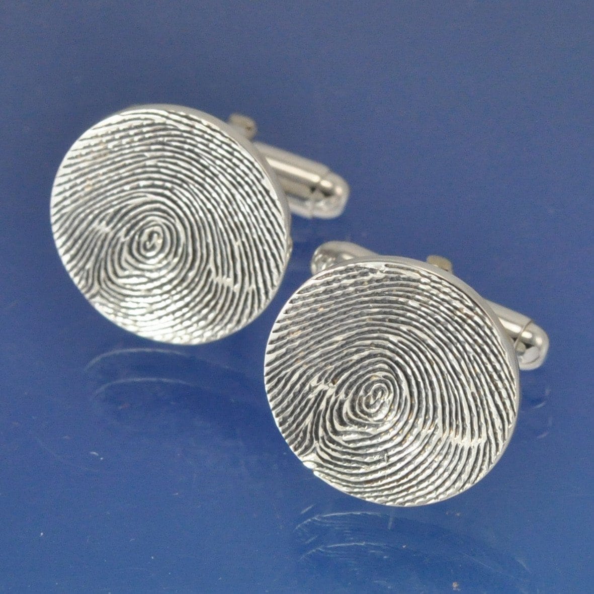 Fingerprint Cufflinks - Round Cufflinks by Chris Parry Jewellery