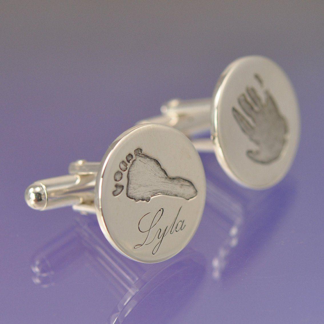 Hand Print Foot Print Cufflinks Cufflinks by Chris Parry Jewellery