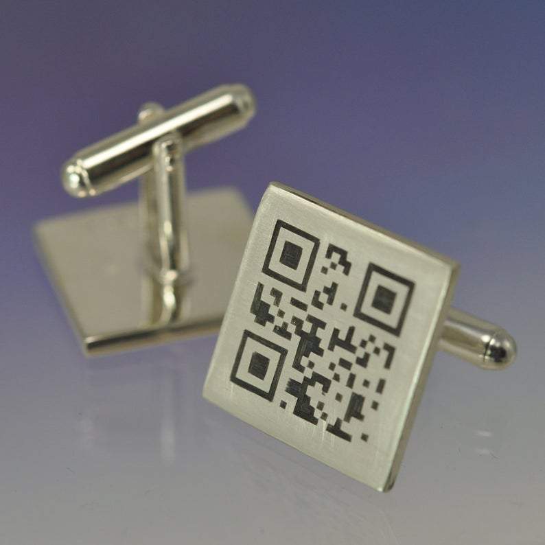 Personalised QR Code Cufflinks Cufflinks by Chris Parry Jewellery