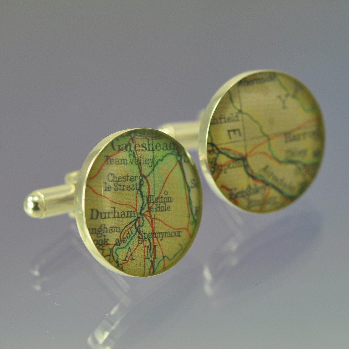 Personalised Vintage Map Cufflinks Cufflinks by Chris Parry Jewellery