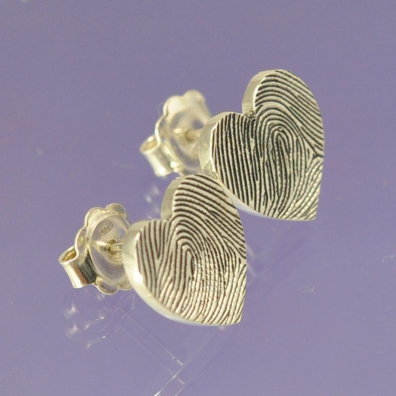 Fingerprint Heart Earrings Earring by Chris Parry Jewellery