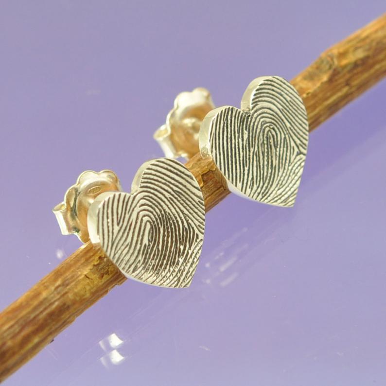 Fingerprint Heart Earrings Earring by Chris Parry Jewellery