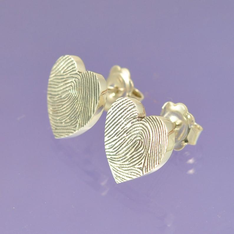 Fingerprint Heart Earrings Earring by Chris Parry Jewellery