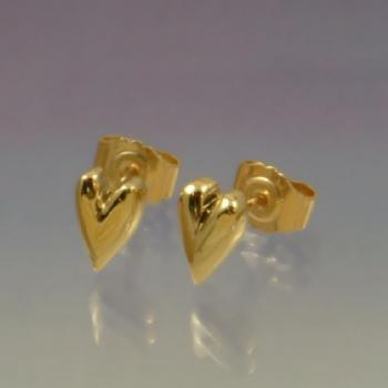 Long Bulbous Heart Studs Earring by Chris Parry Jewellery