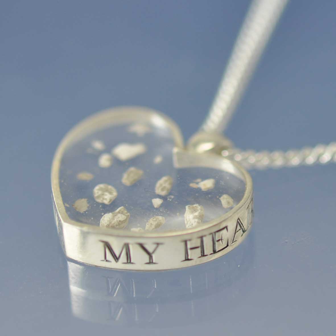 Cremation Ashes Necklace - Pendant 20mm Heart Shaped Pendant by Chris Parry Jewellery