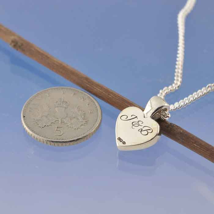 Cremation Ashes Necklace - Small Love Heart  11mm Pendant by Chris Parry Jewellery