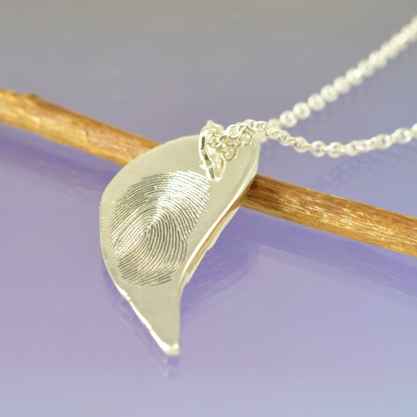 Fingerprint Necklace - Angel Wing Pendant by Chris Parry Jewellery