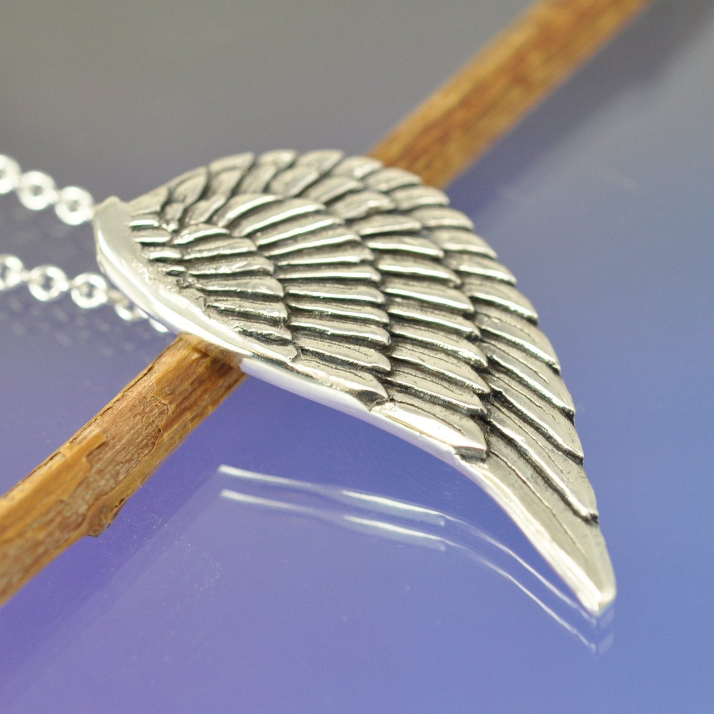 Fingerprint Necklace - Angel Wing Pendant by Chris Parry Jewellery