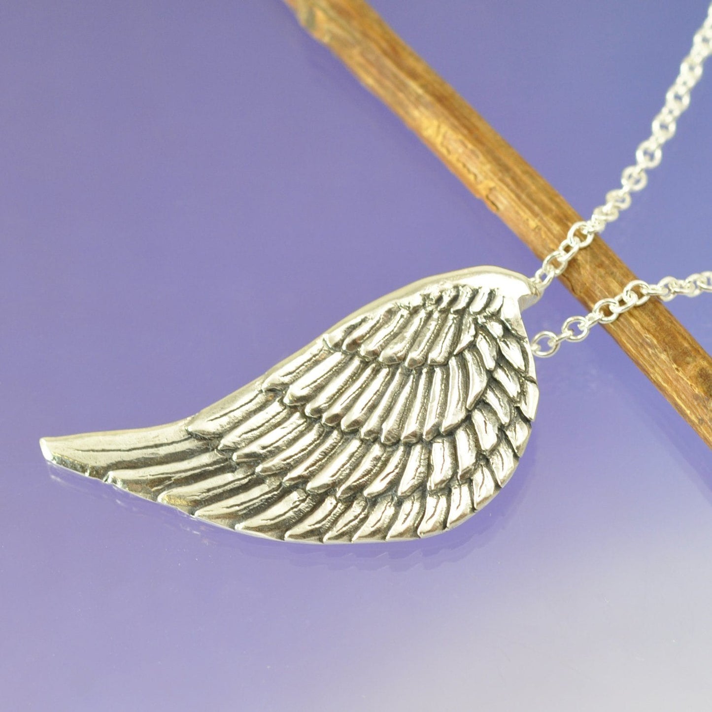 Fingerprint Necklace - Angel Wing Pendant by Chris Parry Jewellery