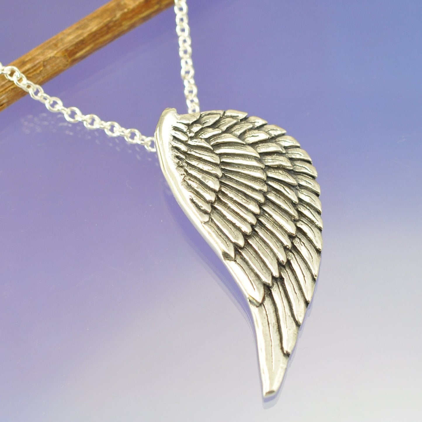 Fingerprint Necklace - Angel Wing Pendant by Chris Parry Jewellery