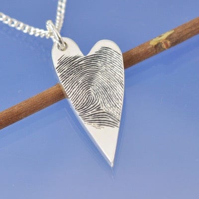 Fingerprint Necklace - Asymmetric Heart Pendant by Chris Parry Jewellery