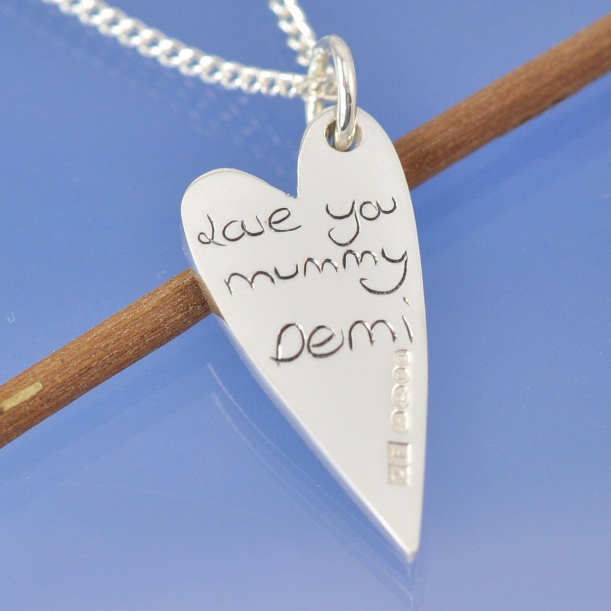Fingerprint Necklace - Asymmetric Heart Pendant by Chris Parry Jewellery