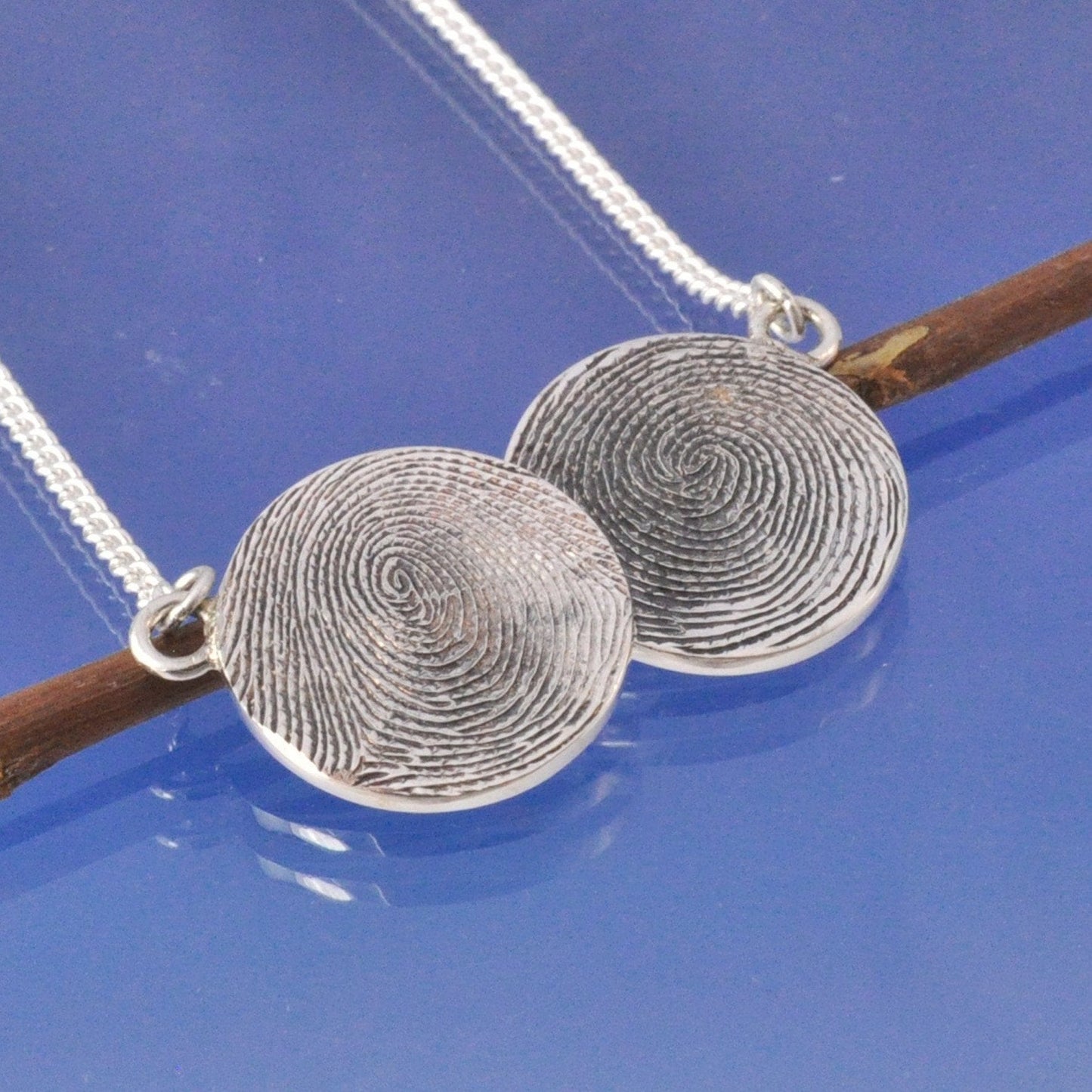 Fingerprint Coin Necklace Pendant by Chris Parry Jewellery