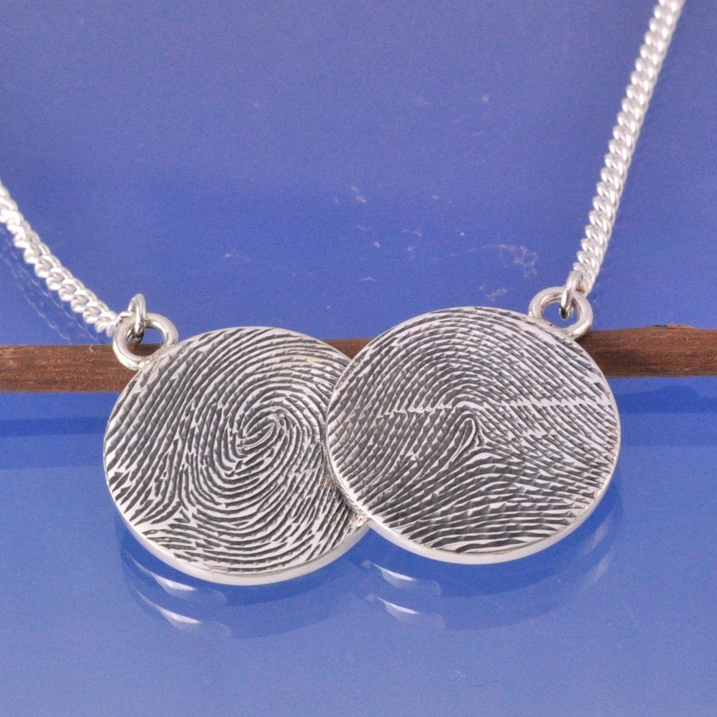 Fingerprint Coin Necklace Pendant by Chris Parry Jewellery