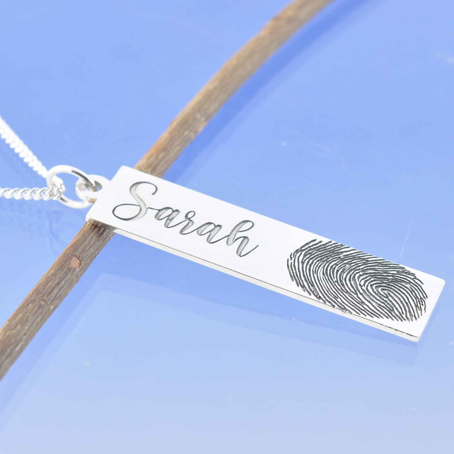 Fingerprint Drop Necklace Pendant by Chris Parry Jewellery