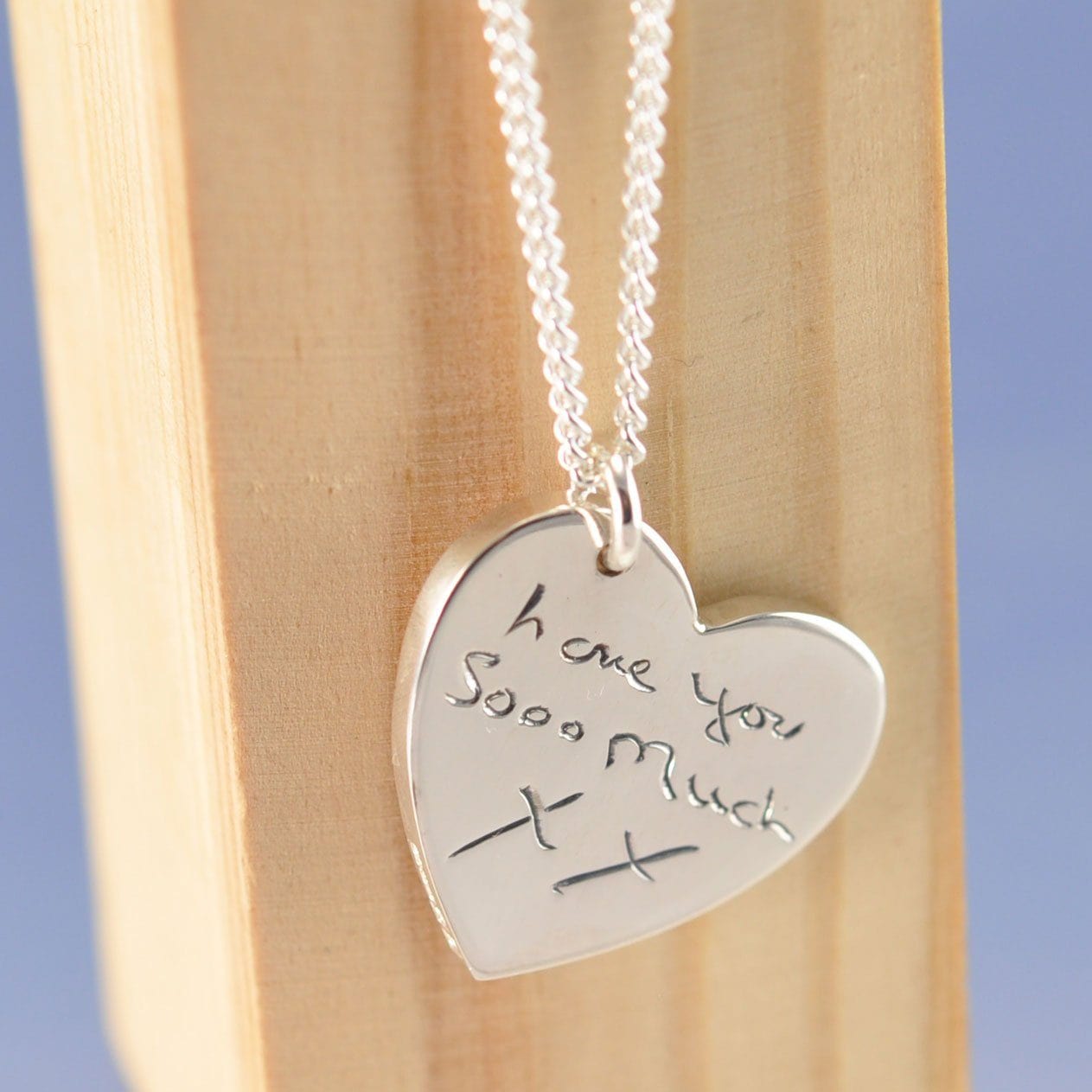 Fingerprint Heart Necklace - Symmetric Bulbous Pendant by Chris Parry Jewellery