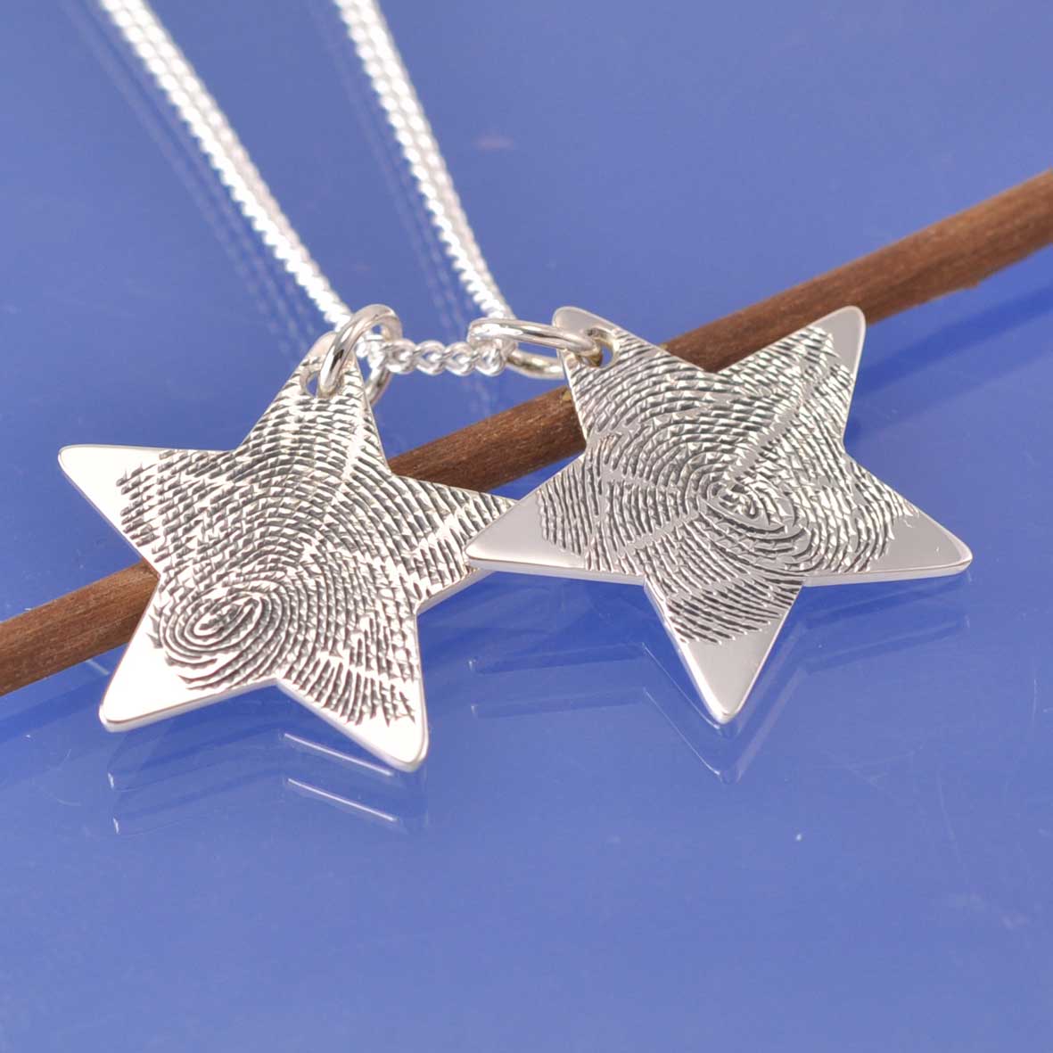 Fingerprint Necklace - Stars Pendant by Chris Parry Jewellery