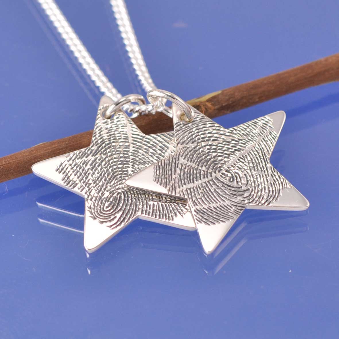 Fingerprint Necklace - Stars Pendant by Chris Parry Jewellery