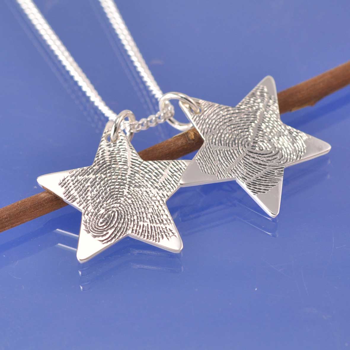 Fingerprint Necklace - Stars Pendant by Chris Parry Jewellery
