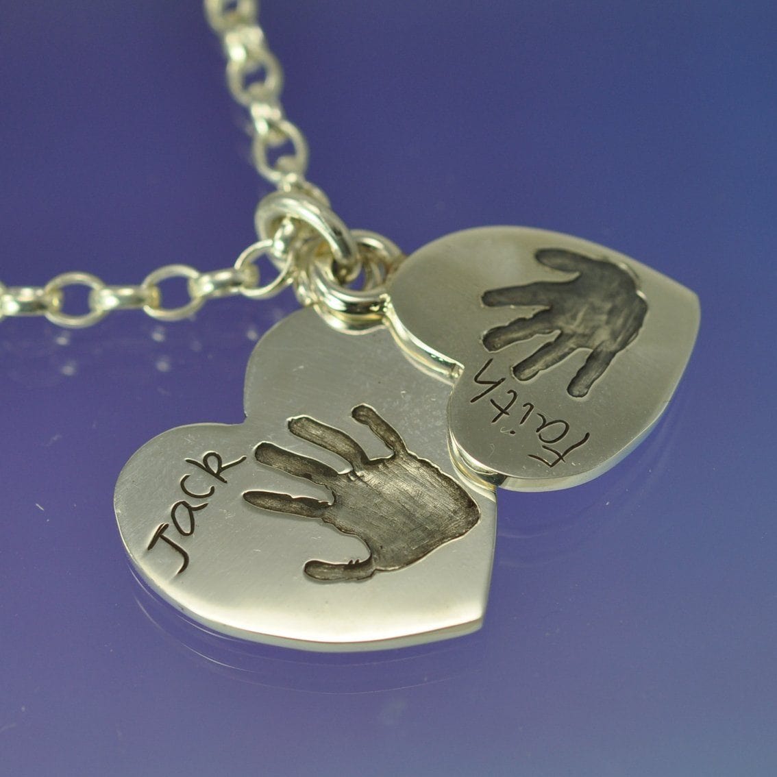 Hand or Foot Print Pendant Heart Pendant by Chris Parry Jewellery