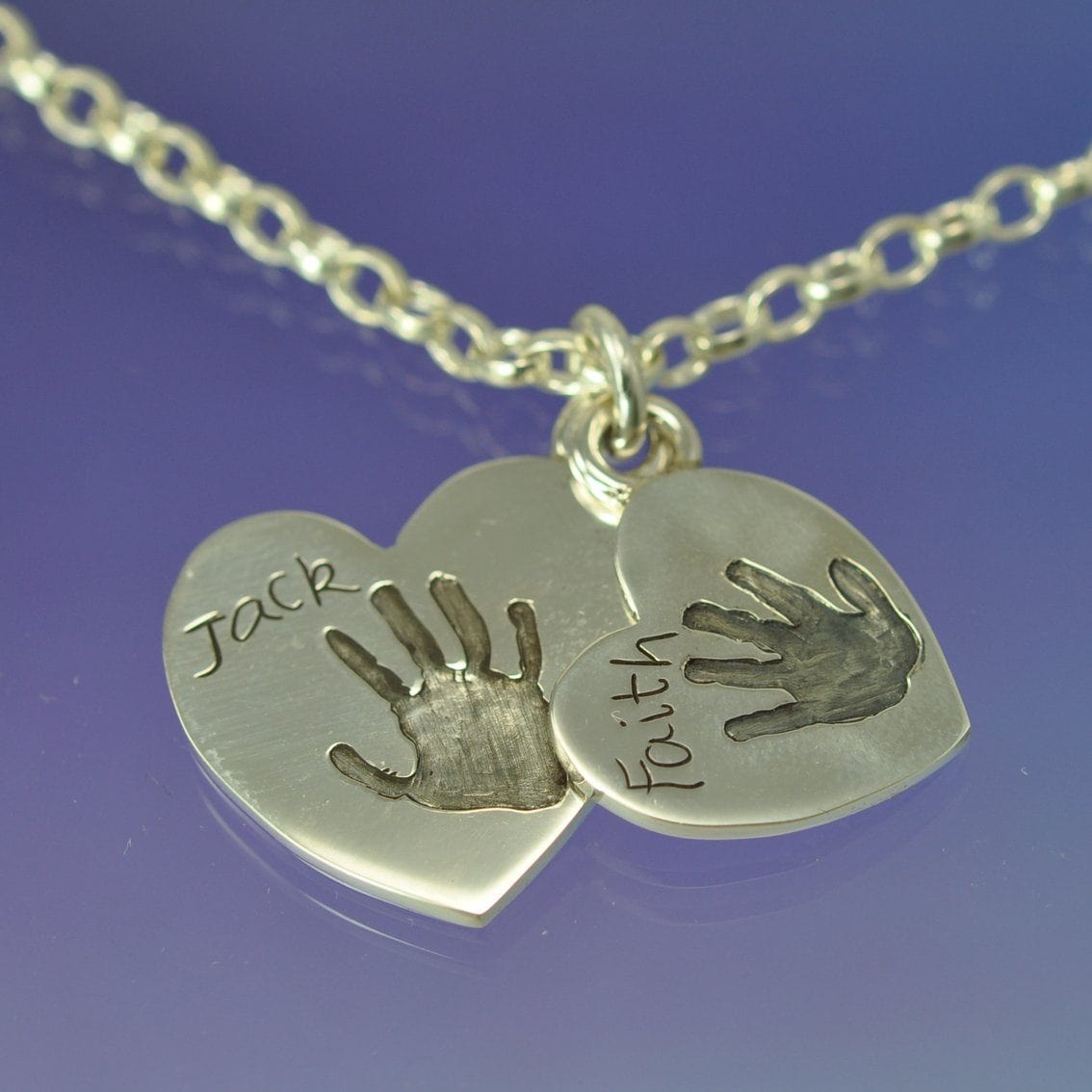 Hand or Foot Print Pendant Heart Pendant by Chris Parry Jewellery