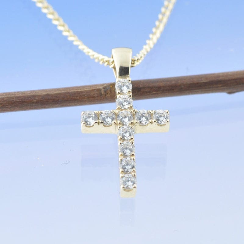 Sparkling Cremation Ash Cross Pendant by Chris Parry Jewellery