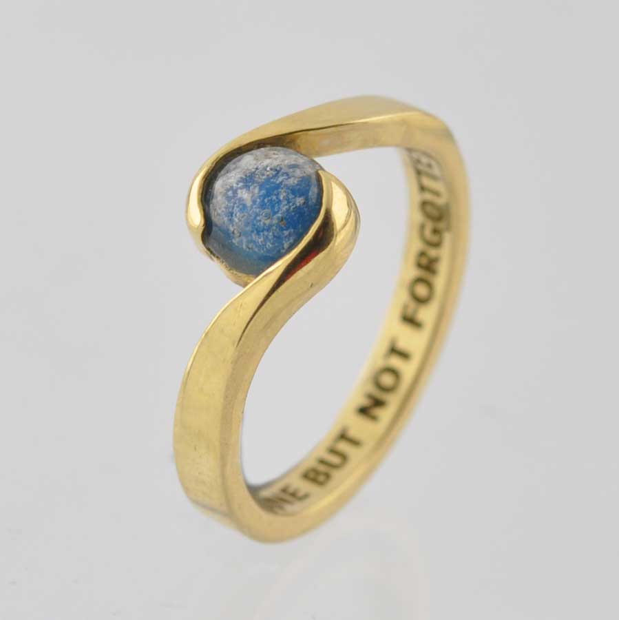 Cremation Ash Ring - Ashes Into Glass Crossover Design Ring by Chris Parry Jewellery