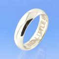 Plain Band D-Shape with Cremation Ashes Ring by Chris Parry Jewellery