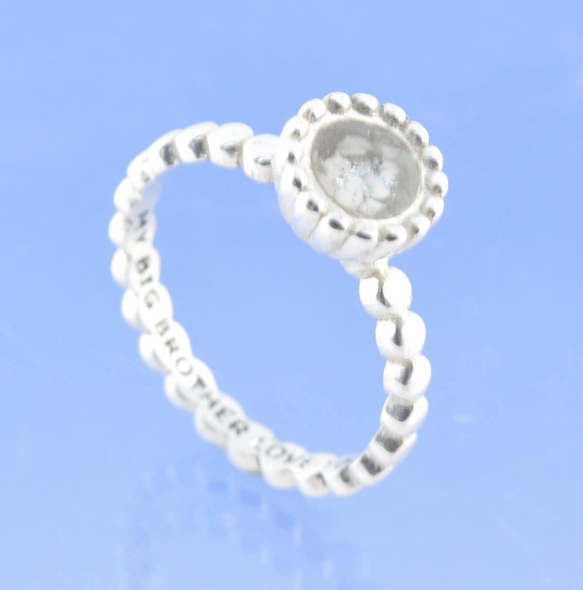 Ball Chain Cremation Ash Stacking Ring Ring by Chris Parry Jewellery