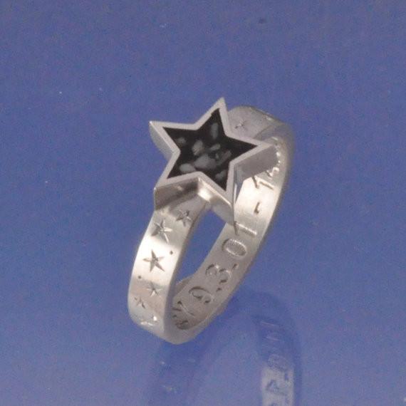 Cremation Ash Star Resin Ring Ring by Chris Parry Jewellery