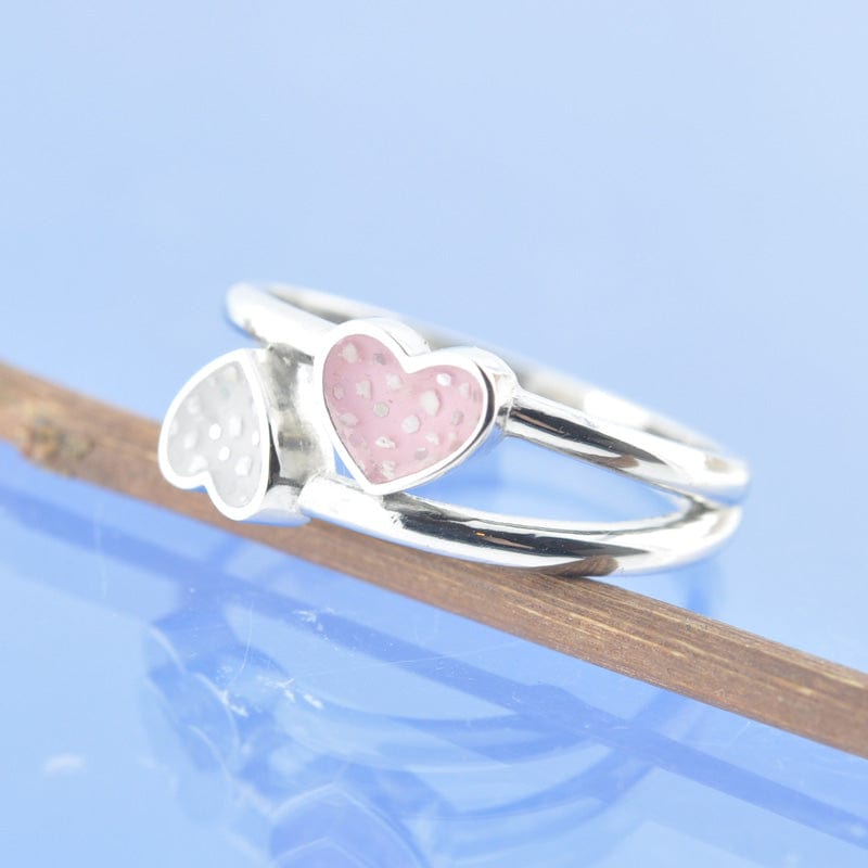 Cremation Ashes Ring Double Heart Ring by Chris Parry Jewellery