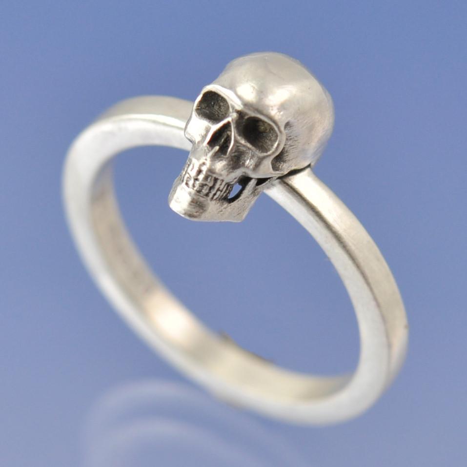 Cremation Ashes Ring - Skull Ring by Chris Parry Jewellery