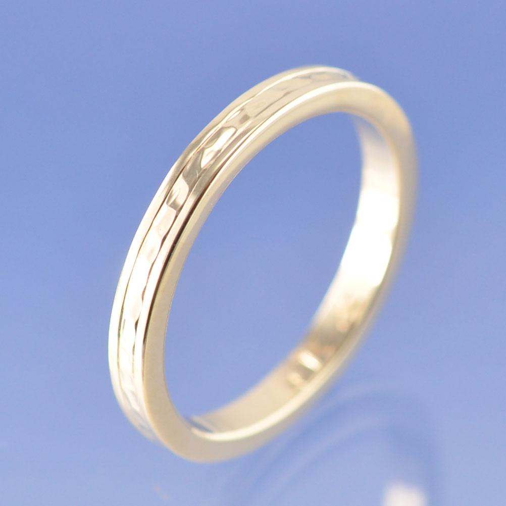 Cremation Ashes Ring. Two-Tone with Hammered Section Ring by Chris Parry Jewellery