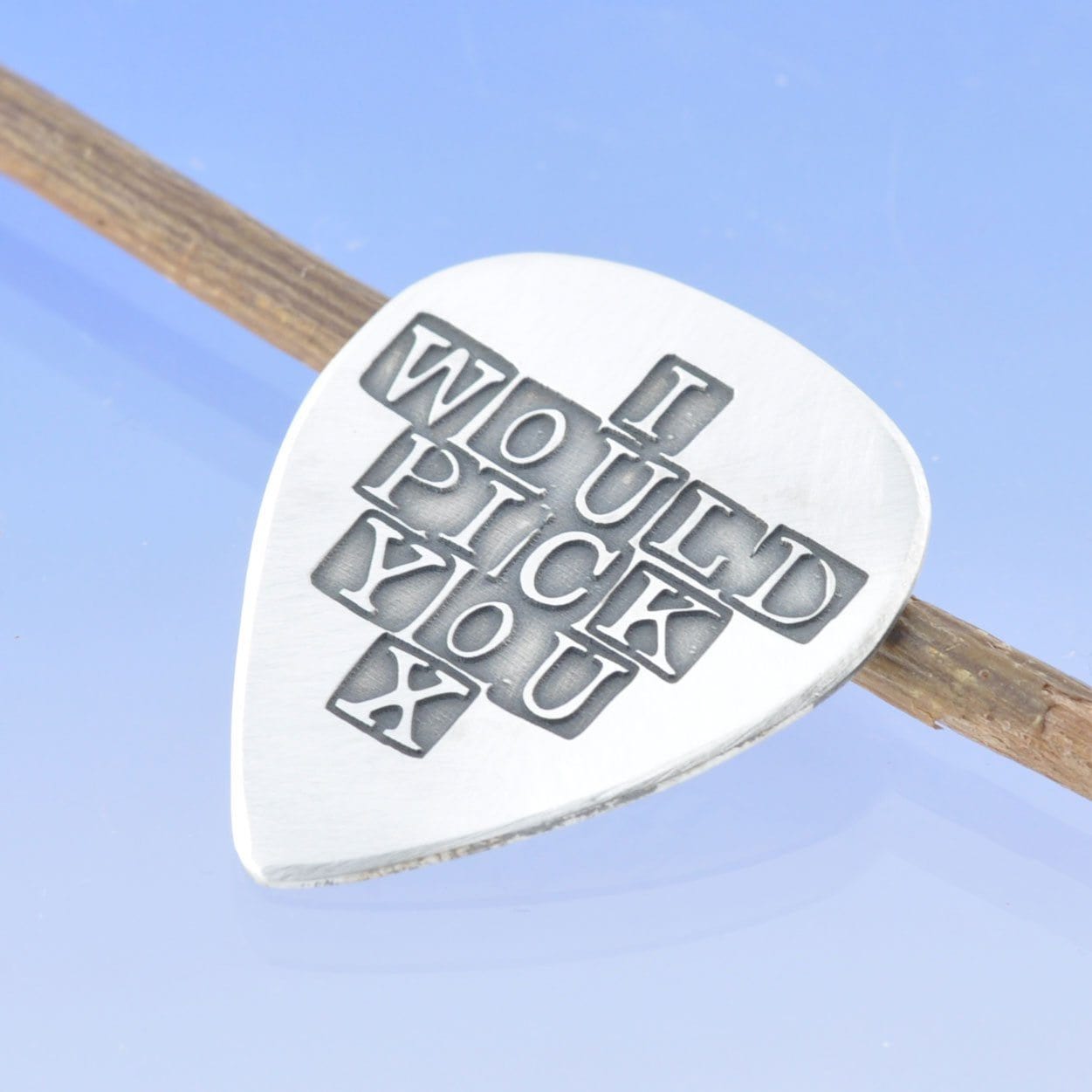 Guitar Plectrum - Personalised Inscription Silverware by Chris Parry Jewellery