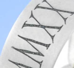 Titanium 8mm Comfort Fit Rustic Roman Numeral by Chris Parry Jewellery