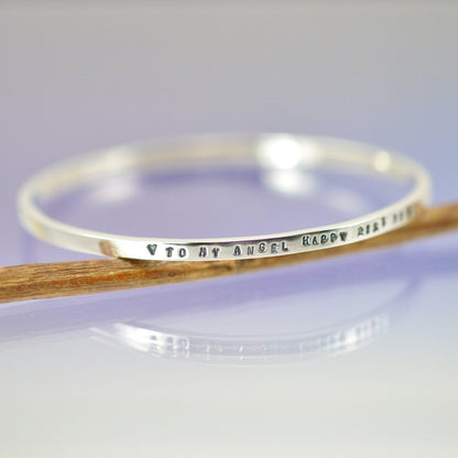 3mm Personalised Bangle Bangle by Chris Parry Jewellery