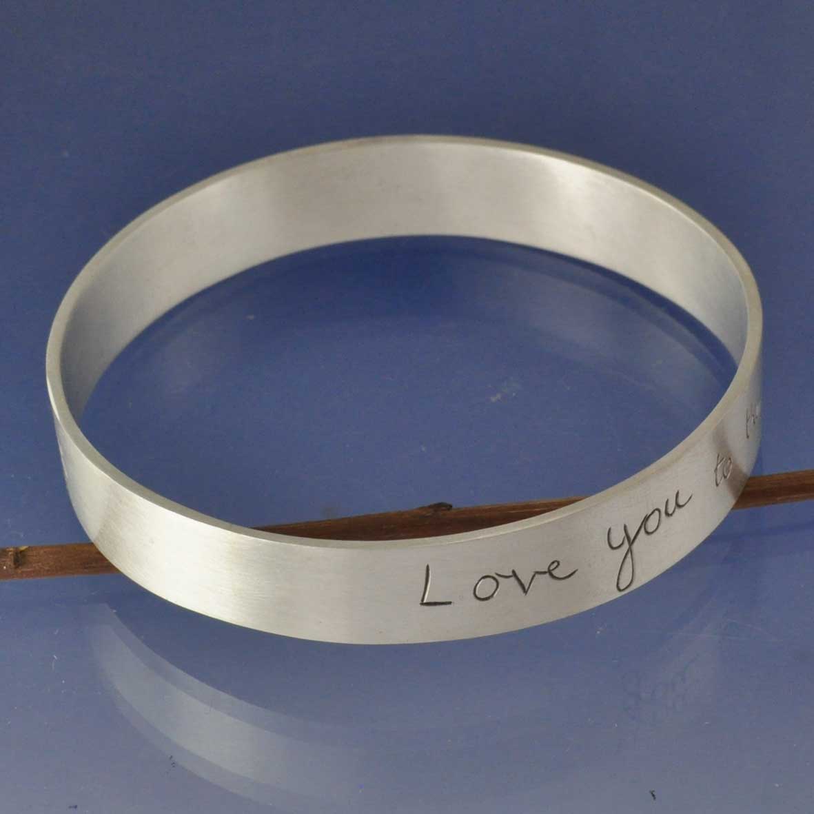 Personalised Handwriting Bangle 10mm Bangle by Chris Parry Jewellery