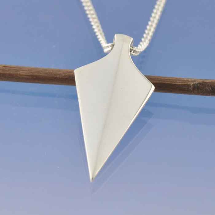 Ashes Necklace - "Steel" Arrow Head Bead by Chris Parry Jewellery