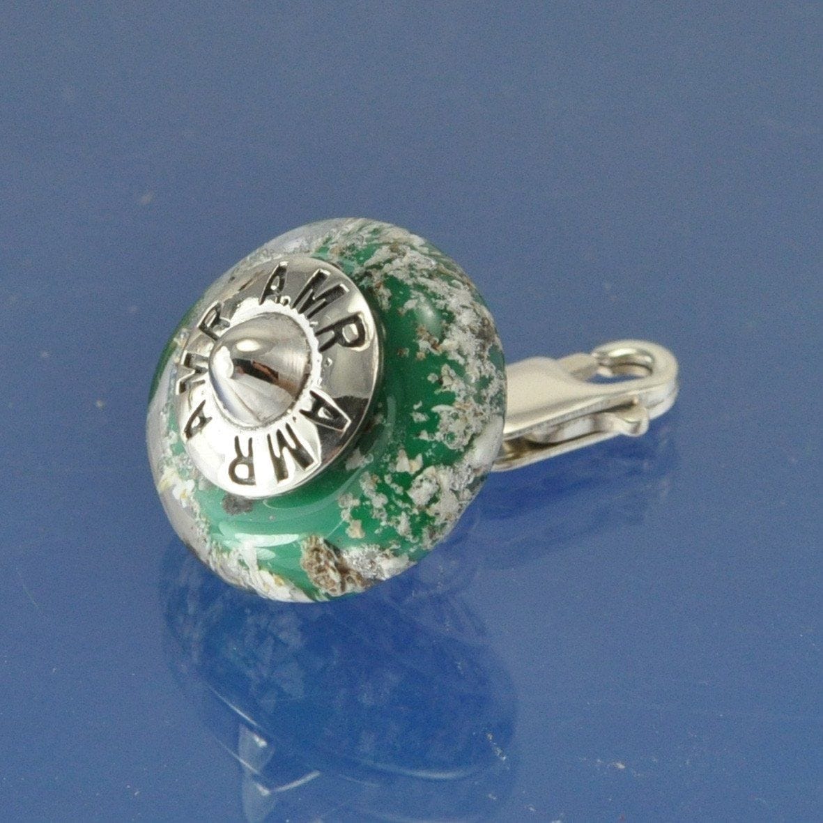 Cremation Ash Glass Bead WITH CLIP Bead by Chris Parry Jewellery