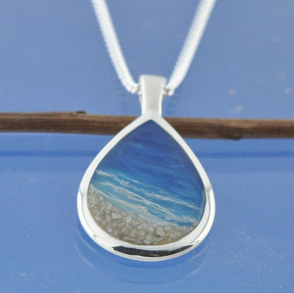 Cremation Ash Necklace - Tear Drop Dream Beach Bead by Chris Parry Jewellery