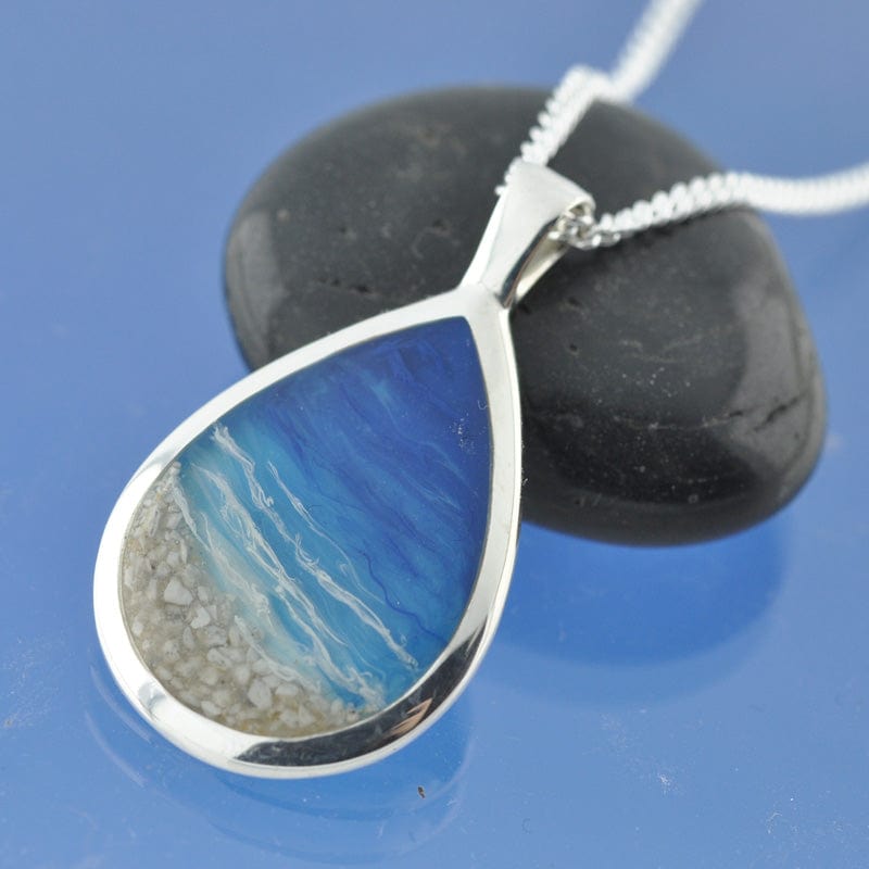 Cremation Ash Necklace - Tear Drop Dream Beach Bead by Chris Parry Jewellery