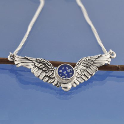 Cremation Ashes Flying Wings Necklace Bead by Chris Parry Jewellery