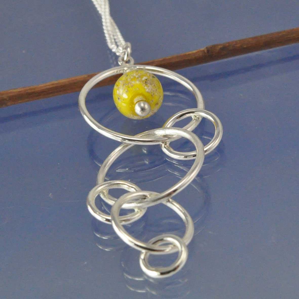 Cremation Ashes Into Glass Bead - Circle Necklace Bead by Chris Parry Jewellery