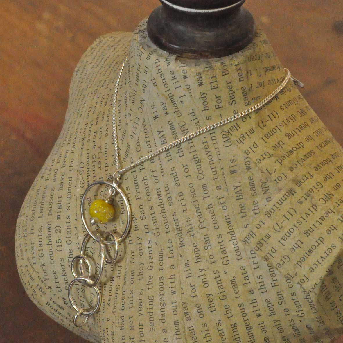 Cremation Ashes Into Glass Bead - Circle Necklace Bead by Chris Parry Jewellery