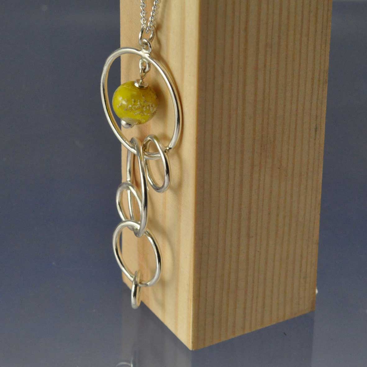 Cremation Ashes Into Glass Bead - Circle Necklace Bead by Chris Parry Jewellery