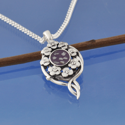 Cremation Ashes Necklace - Forget Me Nots Bead by Chris Parry Jewellery
